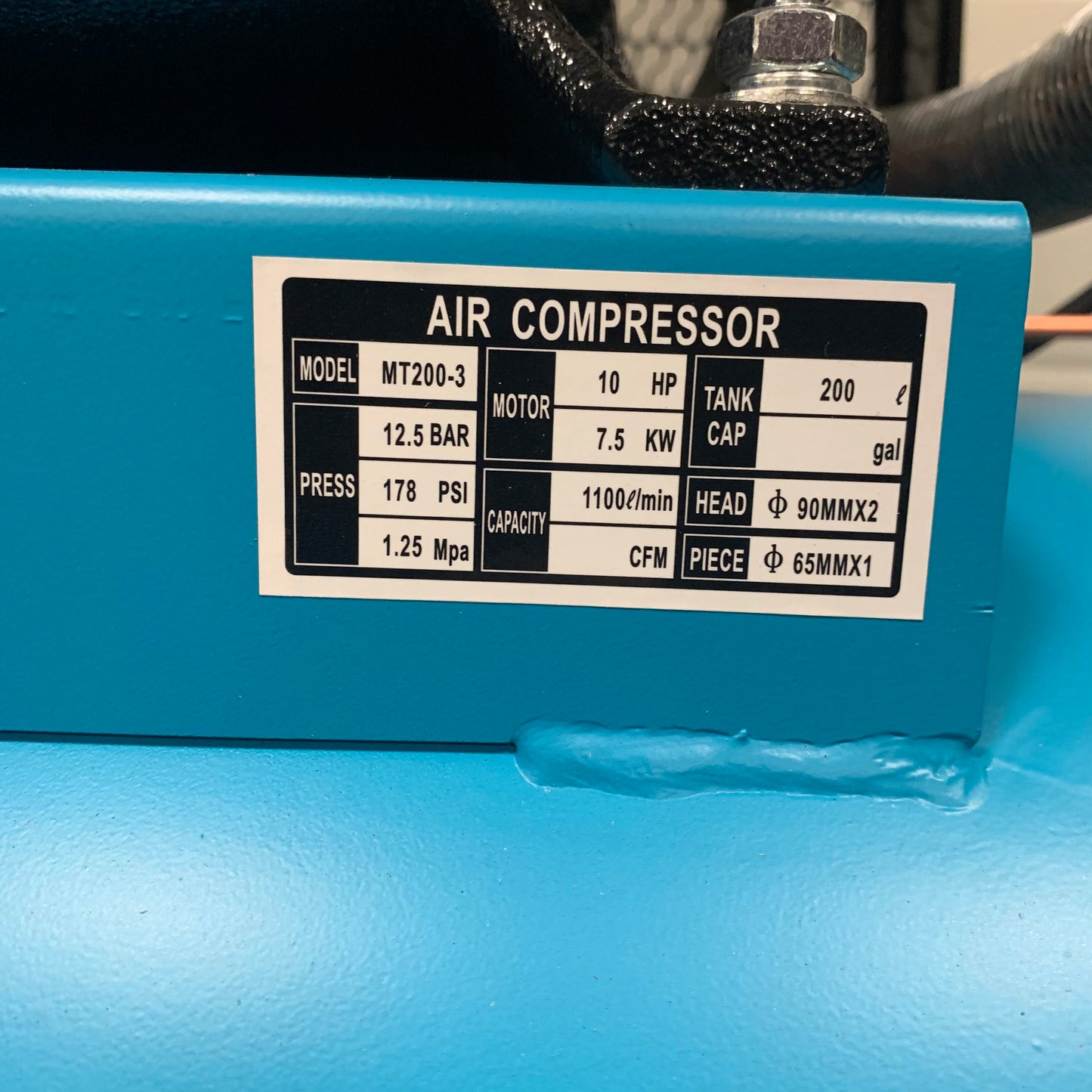 GTM air compressor 3cil / 200L 7.5KW 1200L / min