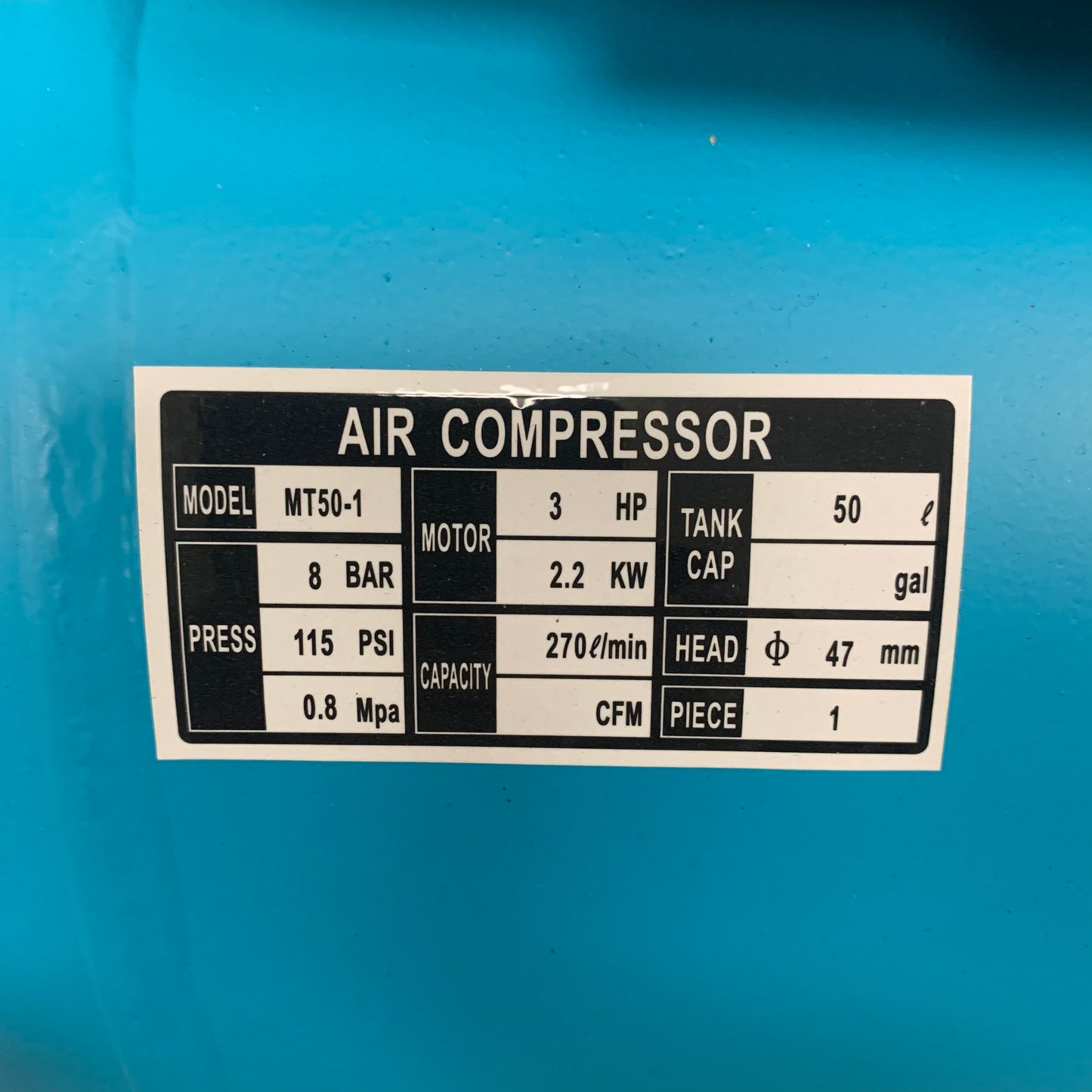GTM Air Compressor 1cil / 50L 2.2KW 270l / min